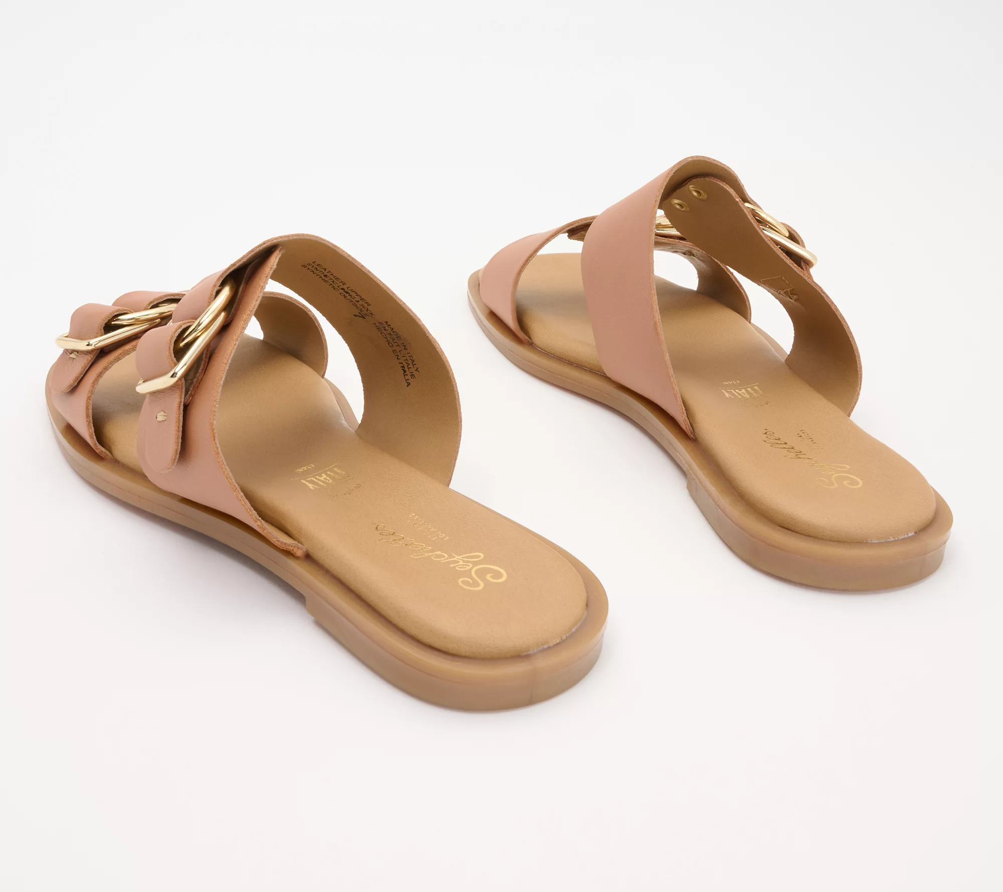 "As Is" Seychelles Buckle Leather Slide Sandals - Admire Me