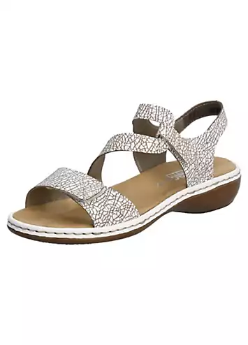 659C7 Ladies White Hook & Loop Sandals by Rieker | Look Again