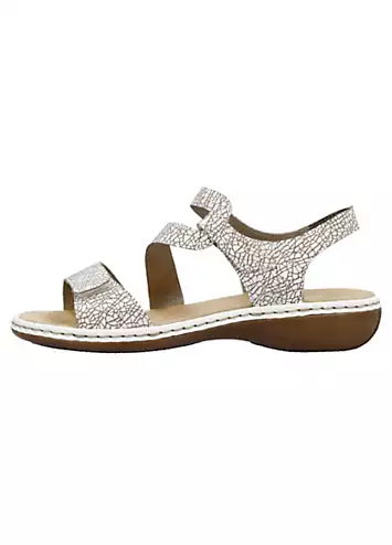 659C7 Ladies White Hook & Loop Sandals by Rieker | Look Again