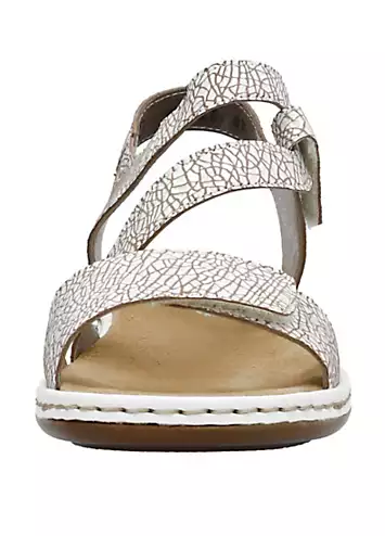 659C7 Ladies White Hook & Loop Sandals by Rieker | Look Again