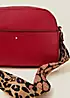 Accessorize Red Leopard Webbing Strap Cross-Body Camera Bag