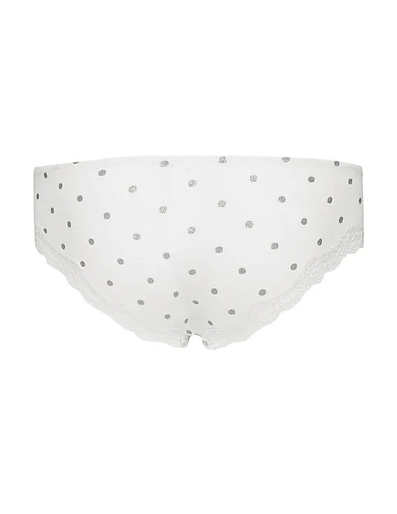 Aeropostale Lace Trim Polka Dot Bikini Briefs