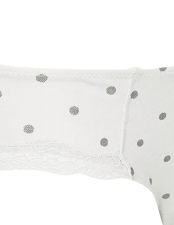 Aeropostale Lace Trim Polka Dot Bikini Briefs