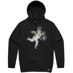 AJ12 Chenille Patch Angel Hoodie (Black)