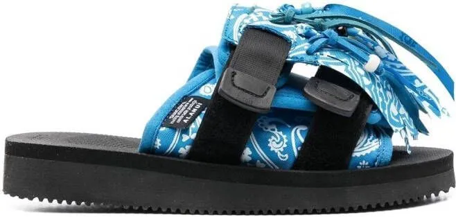 Alanui X Suicoke x Suicoke paisley-print fringed sandals Blue