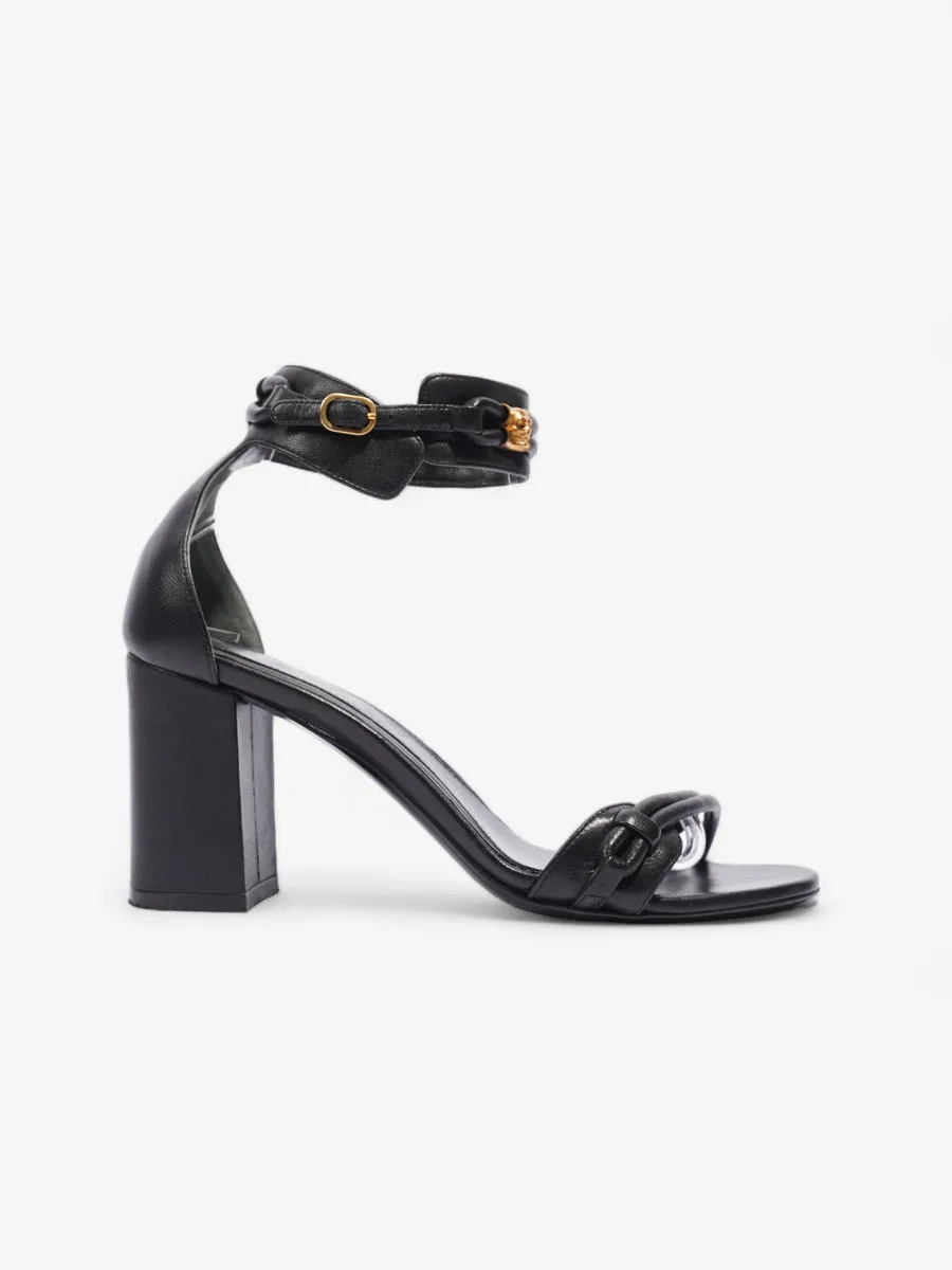 Alexander McQueen Skull Sandals 80 Black Leather EU 36.5 UK 3.5