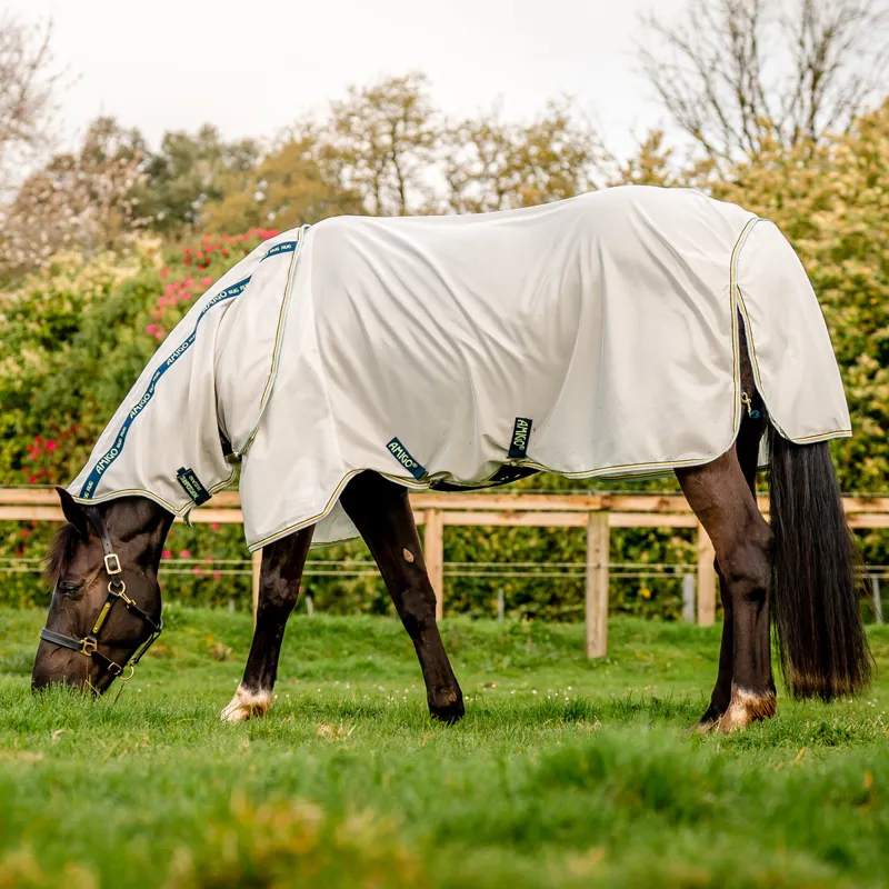 Amigo Bug Rug Detach-A-Neck Fly Sheet - Lunar Rock/Navy/Lime