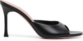 Amina Muaddi Alexa 90mm leather mules Black