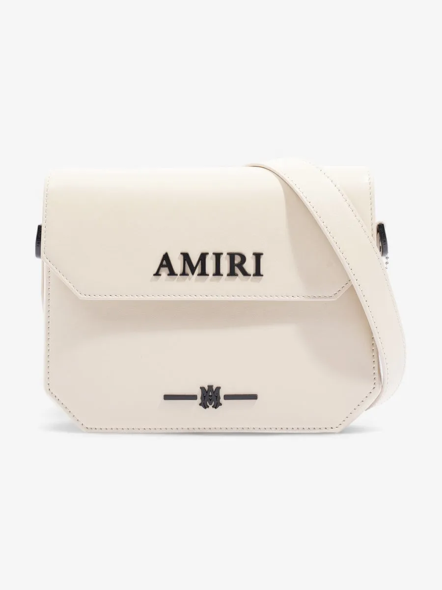 Amiri Birch Logo Embellished Crossbody Bag  Neutral Leather