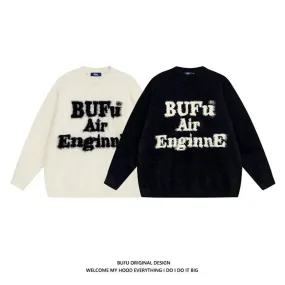 Billionaire Boys BUFU National Tide American Letter Sweater Men and Women Autumn and Winter Thickened High Street Couple Knitted