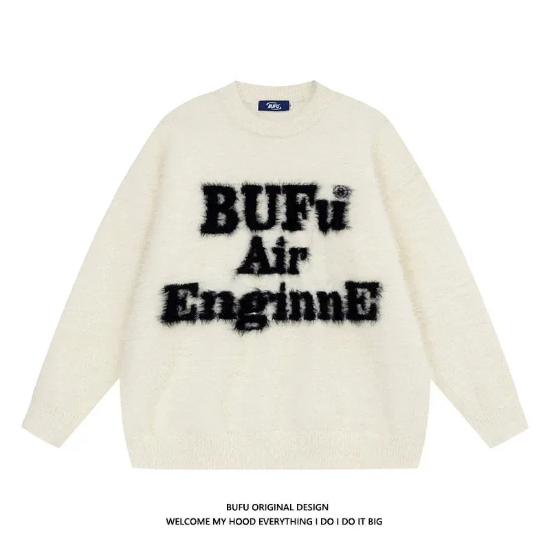 Billionaire Boys BUFU National Tide American Letter Sweater Men and Women Autumn and Winter Thickened High Street Couple Knitted