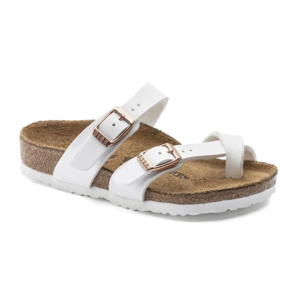 Birkenstock Mayari White Birko-Flor Kid’s Sandals (Narrow)