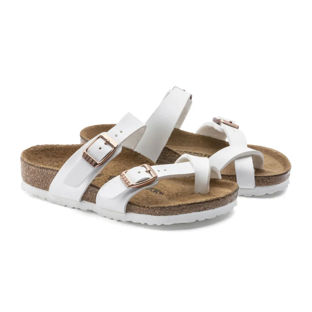 Birkenstock Mayari White Birko-Flor Kid’s Sandals (Narrow)