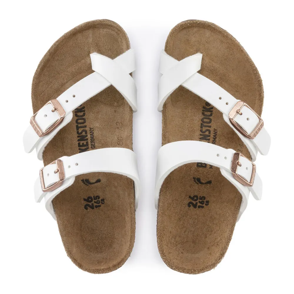 Birkenstock Mayari White Birko-Flor Kid’s Sandals (Narrow)