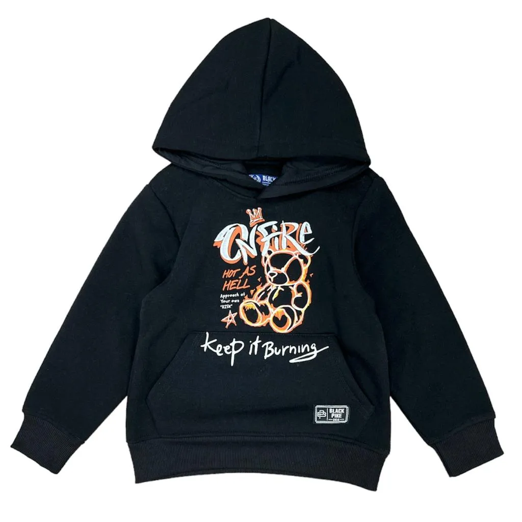 Black Pike On Fire Black Fleece Hoodie Toddler