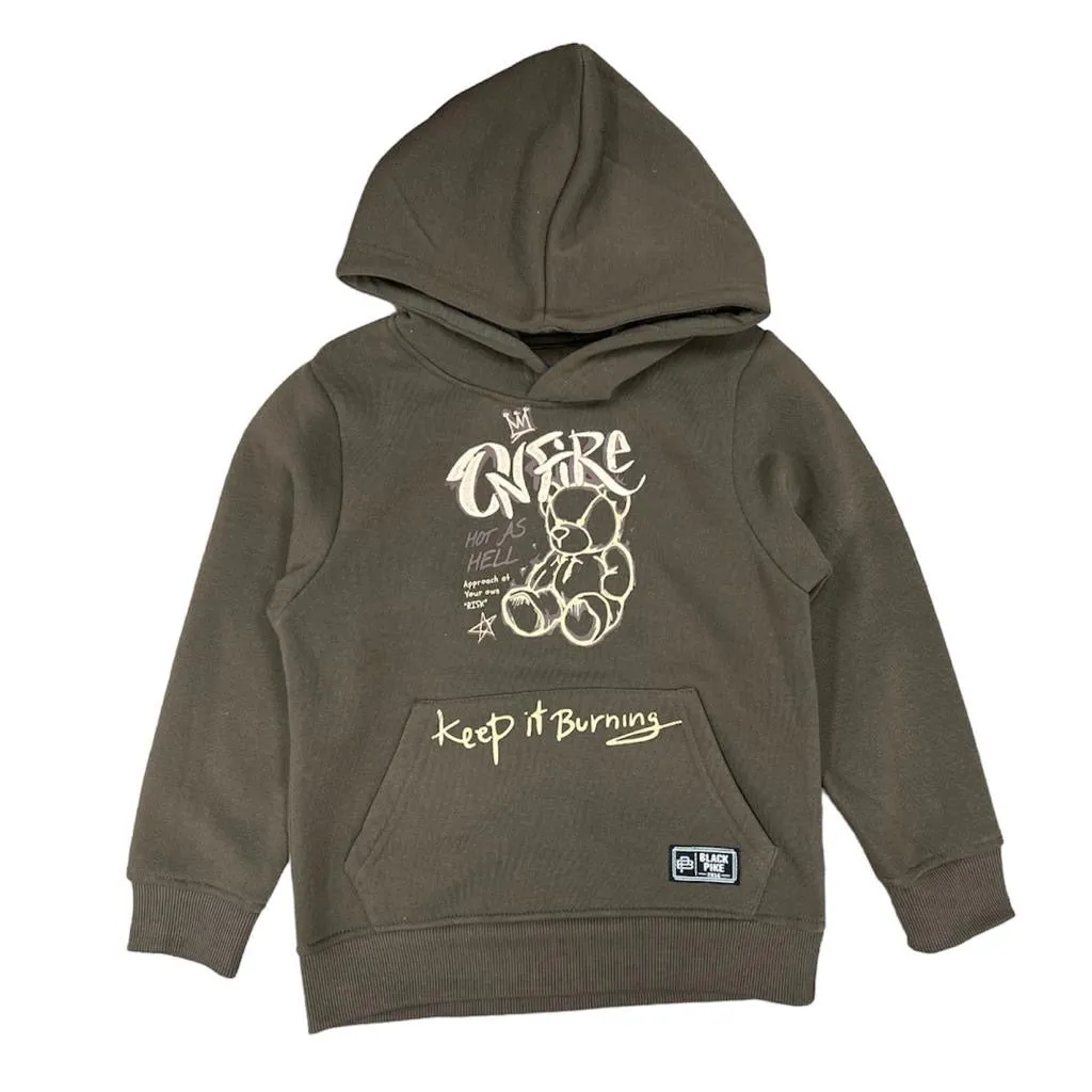 Black Pike On Fire Brown Fleece Hoodie Toddler