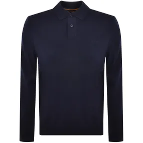 BOSS Avac Knit Polo Jumper Navy