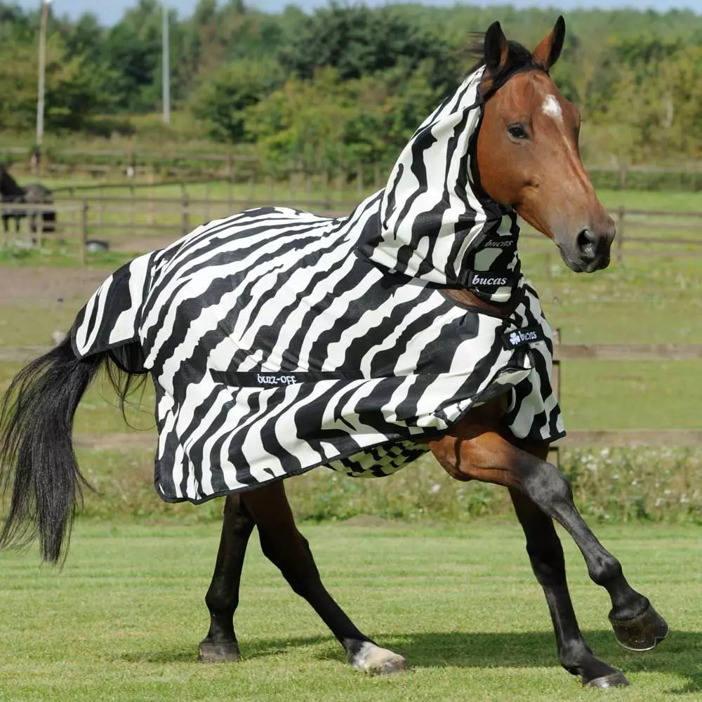 Bucas Buzz Off Zebra Fly Sheet Full Neck