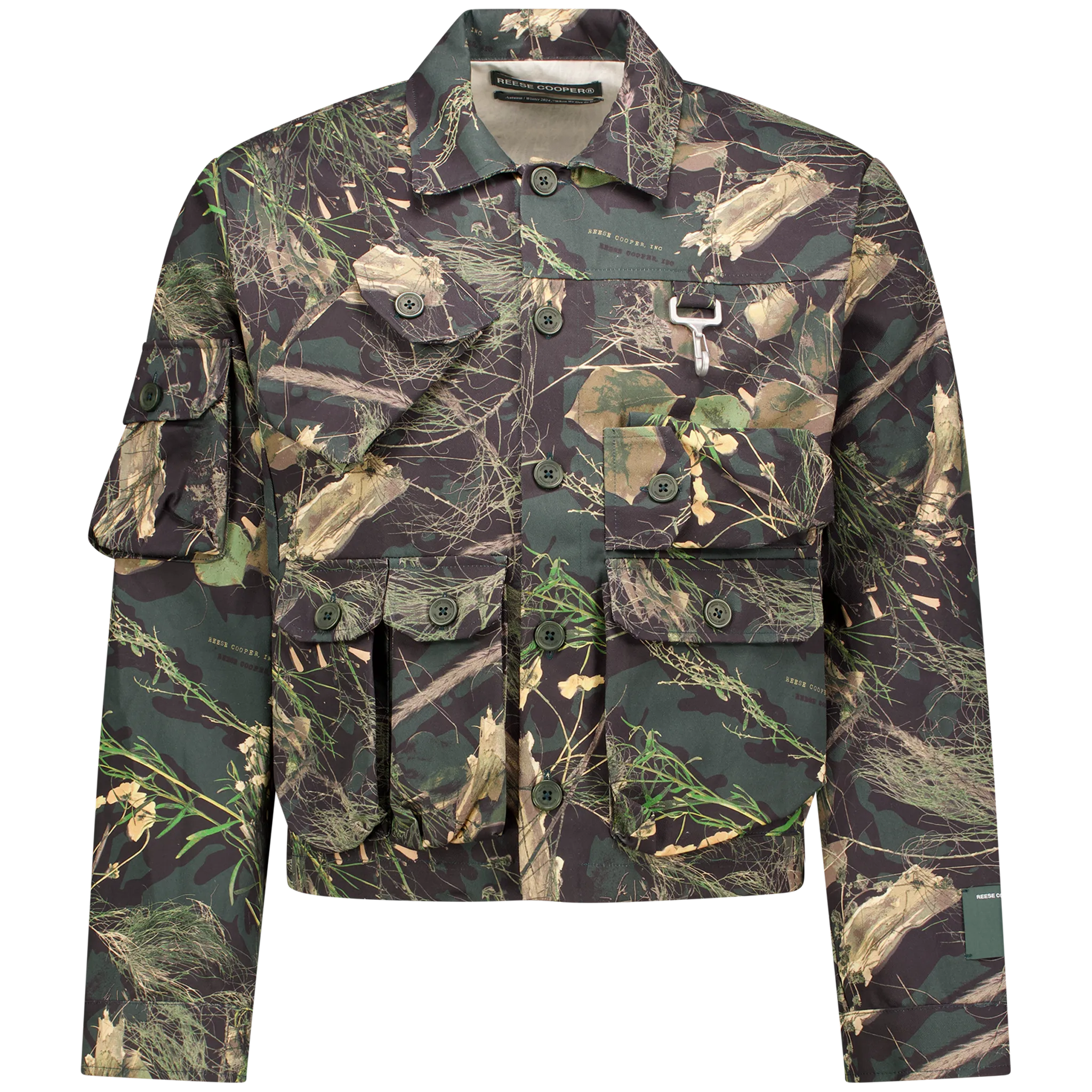 Cargo Pocket Jacket in Camo Cotton Twill