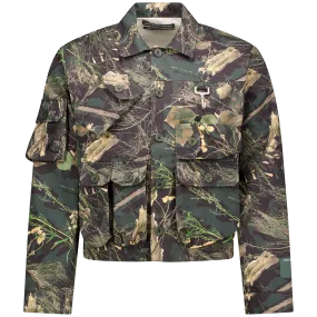 Cargo Pocket Jacket in Camo Cotton Twill