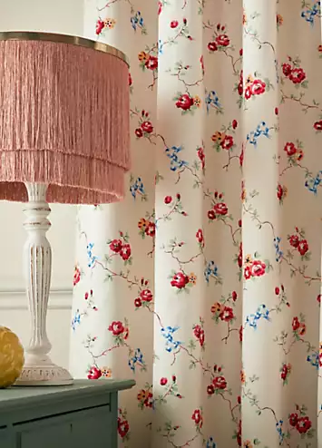 Cath Kidston Rose & Bows Pair of Blackout Lined Pencil Pleat Curtains | Kaleidoscope