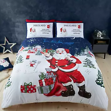 Catherine Lansfield Retro Father Christmas Duvet Cover Set | Kaleidoscope