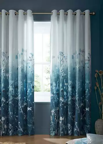 Clarissa Hulse Tania’s Garden Pair of Lined Eyelet Curtains | Kaleidoscope