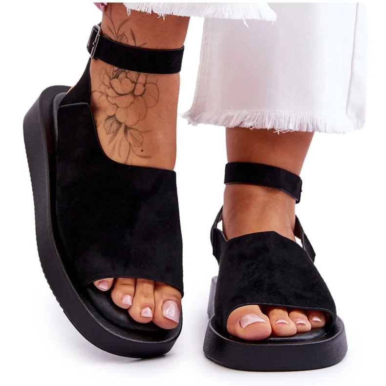 Comfortable Women's Sandals On The Black Rubie Platform