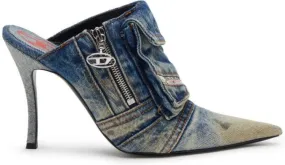 Diesel D-Venus Pocket 100mm denim mules Blue