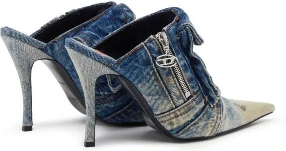 Diesel D-Venus Pocket 100mm denim mules Blue