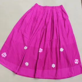 Embroidered Magenta pleat skirt