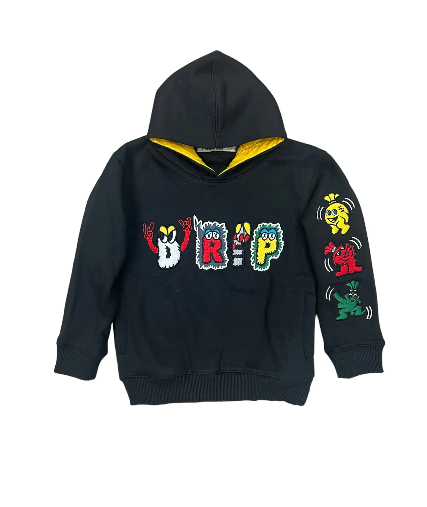 Focus Drip Cartoon Hoodie Black Toddler