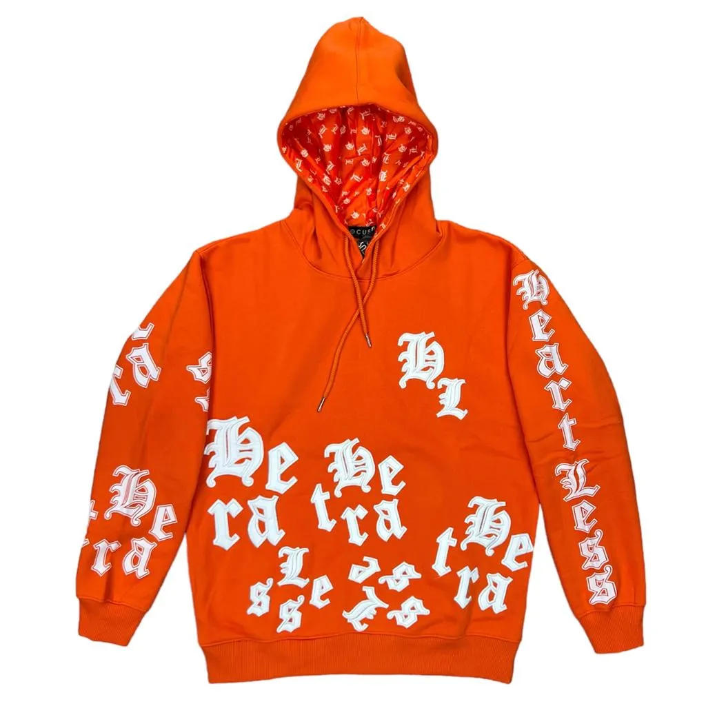 Focus Heartless Lettering Hoodie Orange