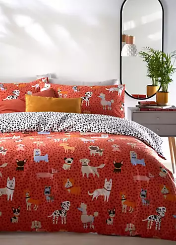 furn. Woofers Duvet Cover Set - Coral | Kaleidoscope