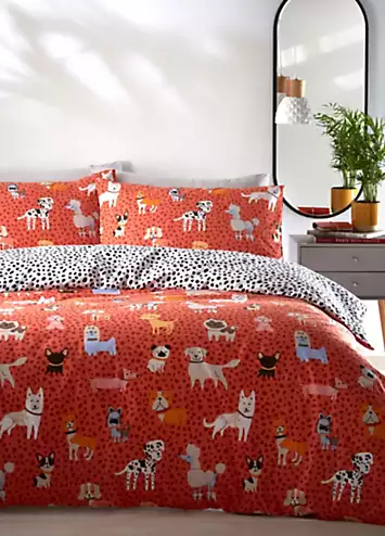 furn. Woofers Duvet Cover Set - Coral | Kaleidoscope