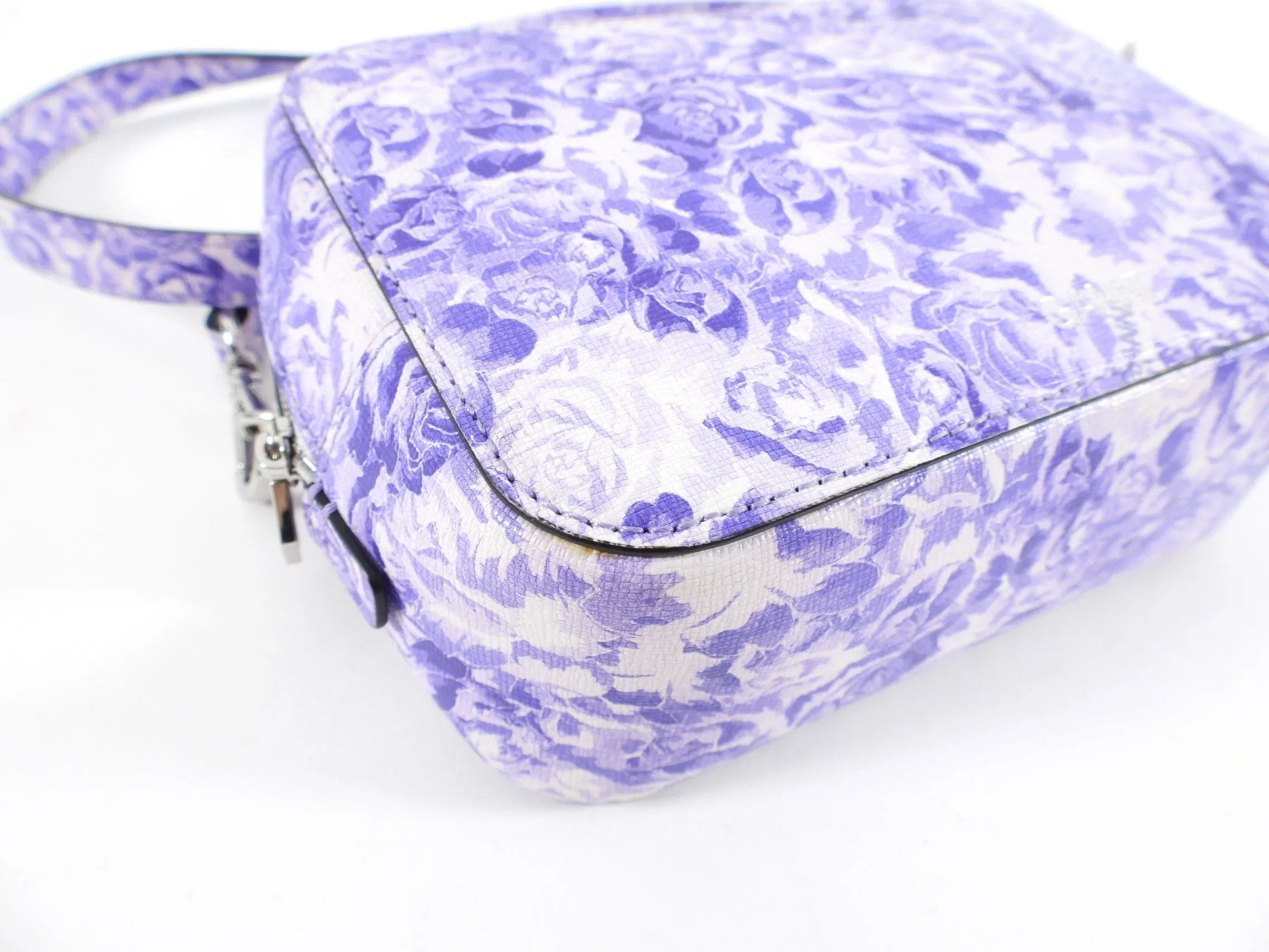 Ganni Purple Floral Small Crossbody Camera Bag