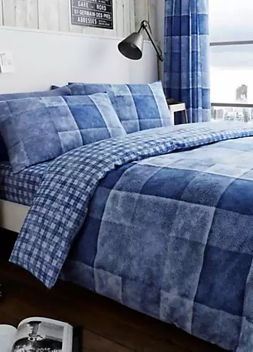 Gaveno Cavailia Denim Check Duvet Cover Set - Blue | Kaleidoscope