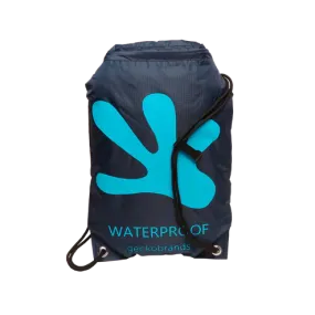 Geckobrands Waterproof Drawstring Backpack - Navy/Neon Blue