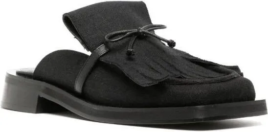 GIABORGHINI GIA RHW Rosie 40 linen mules Black