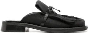 GIABORGHINI GIA RHW Rosie 40 linen mules Black