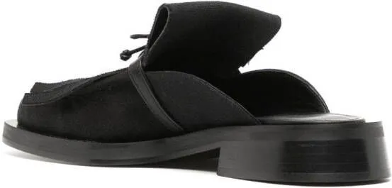 GIABORGHINI GIA RHW Rosie 40 linen mules Black