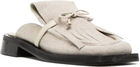 GIABORGHINI GIA RHW Rosie 40 linen mules Neutrals