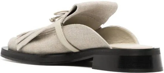 GIABORGHINI GIA RHW Rosie 40 linen mules Neutrals