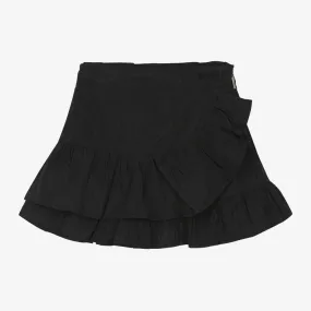 Girls Black Ruffle Taffeta Skirt