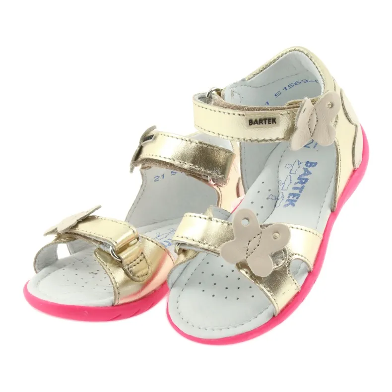 Girls' sandals butterfly Bartek 51569 gold beige pink multicolored golden