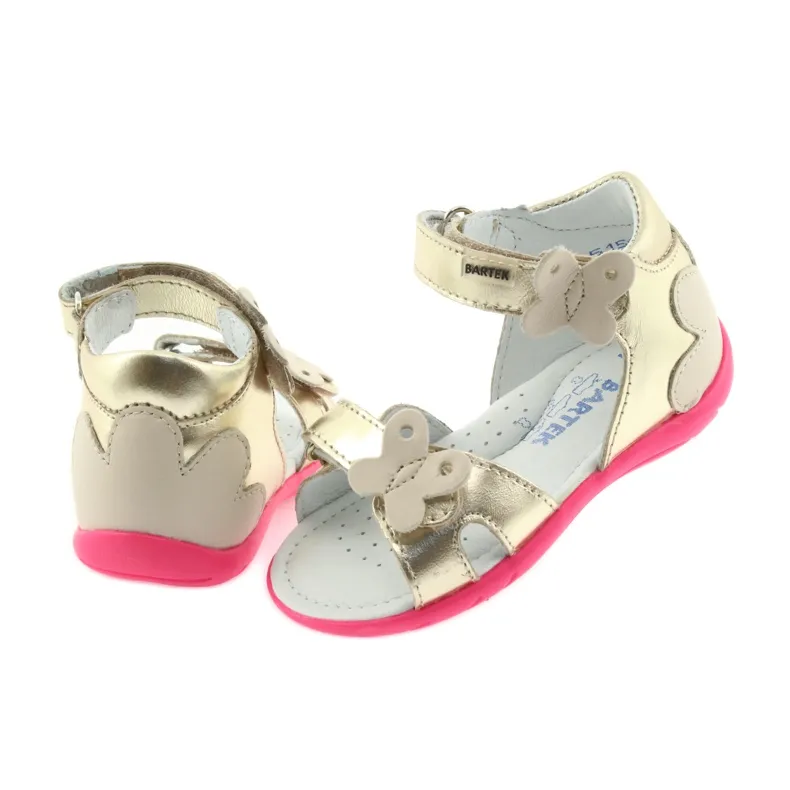 Girls' sandals butterfly Bartek 51569 gold beige pink multicolored golden