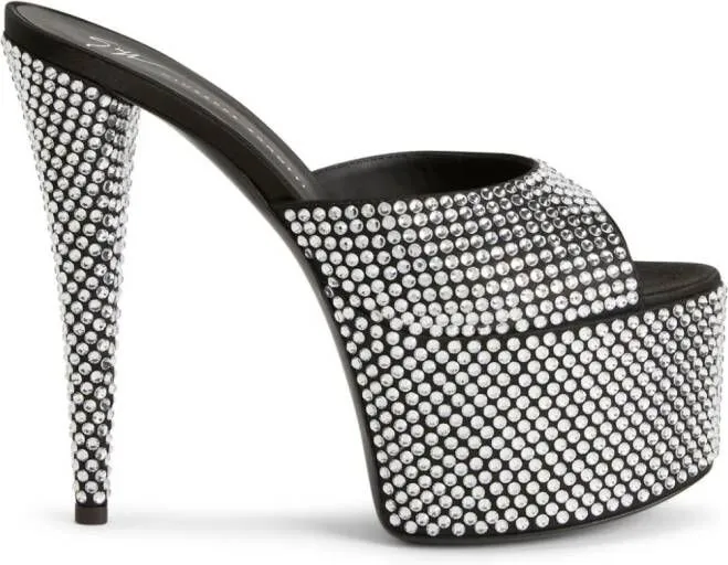 Giuseppe Zanotti Aida 150mm crystal-embellished mules Black