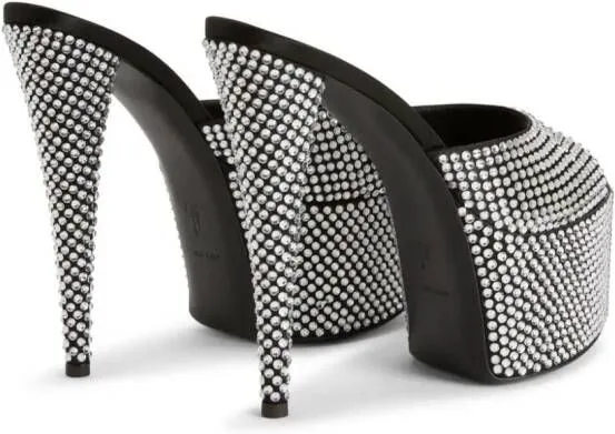 Giuseppe Zanotti Aida 150mm crystal-embellished mules Black