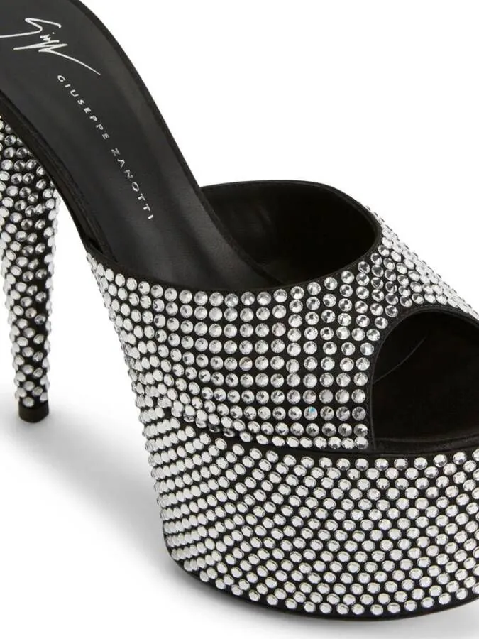 Giuseppe Zanotti Aida 150mm crystal-embellished mules Black