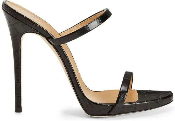 Giuseppe Zanotti Darsey 120mm double-strap leather mules Black